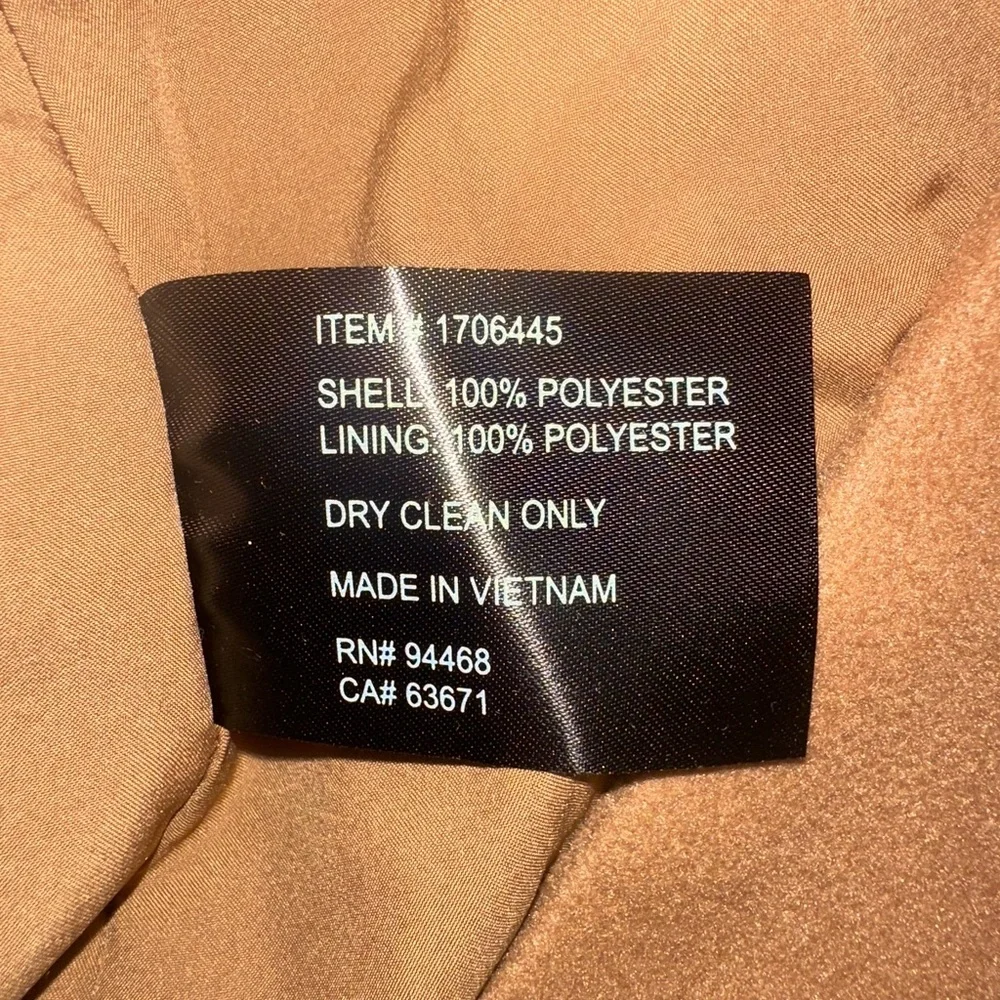 Tahari Camel Wrap Coat Jacket XS Belted Wide Collar - Picture 4 of 8
